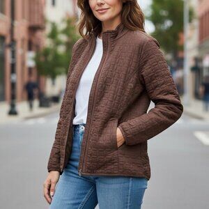 Y2K Unbranded Dark Chocolate Brown Quilted Corduroy Jacket Womens size Large